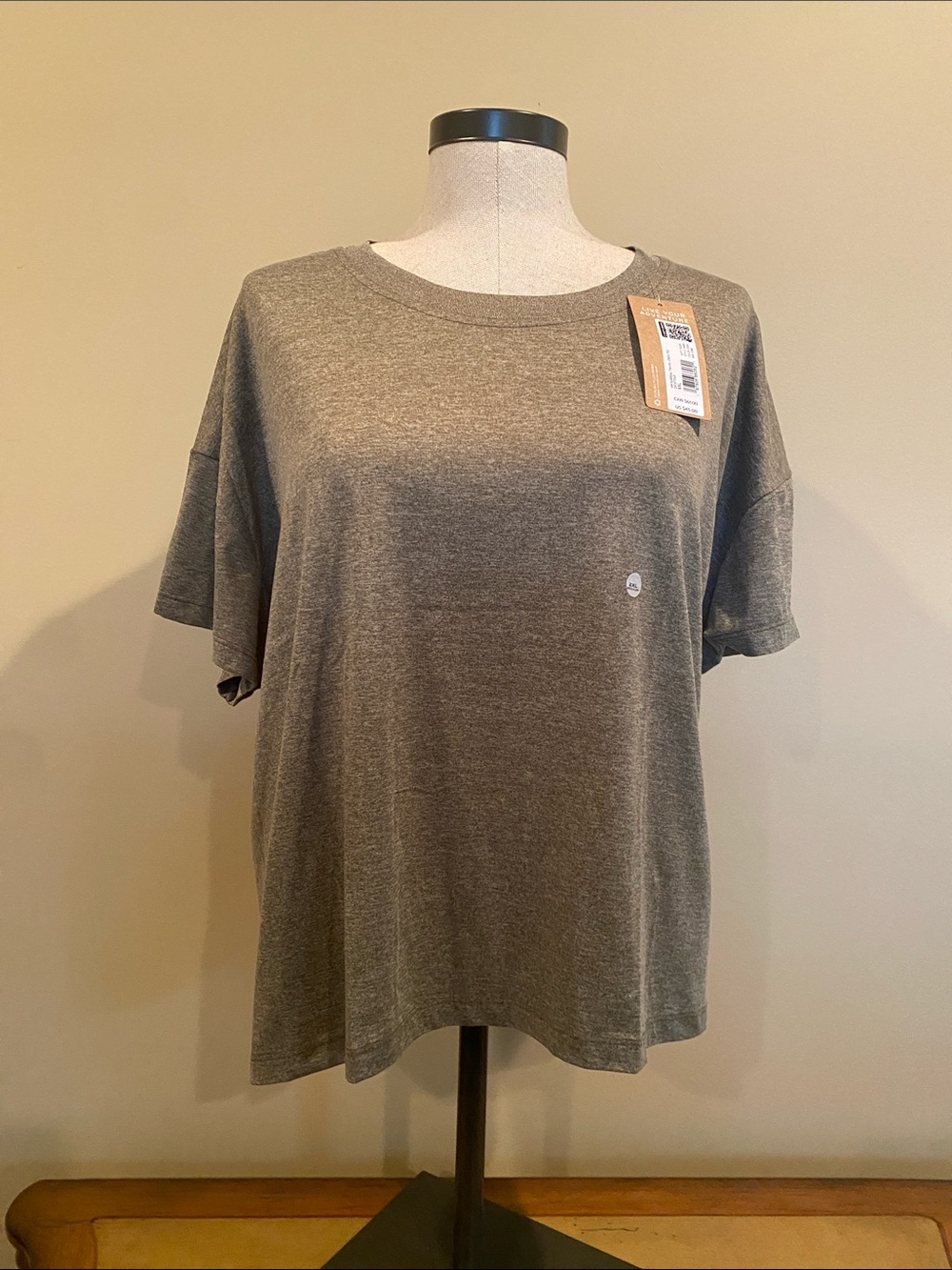 Eddie Bauer Women’s Brown (DriFit) Surreal Travel S/S Crew Shirt NWT 2XL